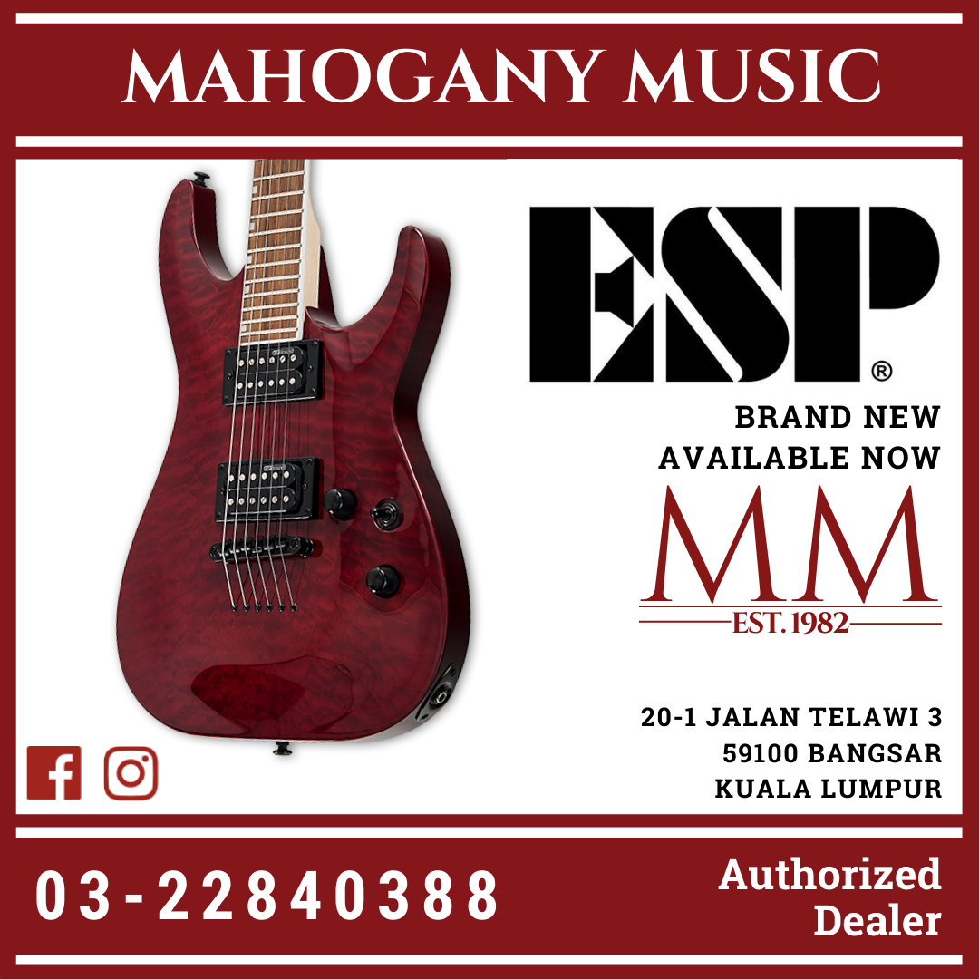 See　ESP　Quilted　–　Thru　Maple　Top　Music　Black　Mahogany　Cherry　Electric　LTD　MH-200QM