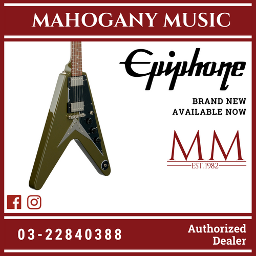 Epiphone Flying V Electric Guitar, Olive Drab Green