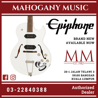 Epiphone George Thorogood White Fang ES-125TDC Electric Guitar w/Case, Bone White