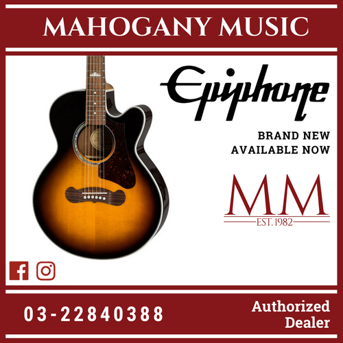 Epiphone J-200 EC Studio Parlor Acoustic-Electric Guitar - Vintage Sunburst