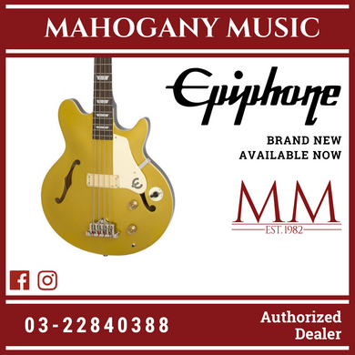 Epiphone Jack Casady Semi-Hollowbody Bass Guitar - Metallic Gold