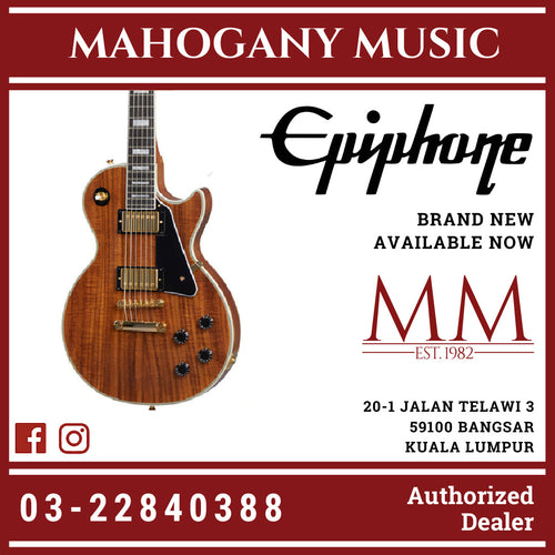 Epiphone Les Paul Custom Koa Electric Guitar - Natural