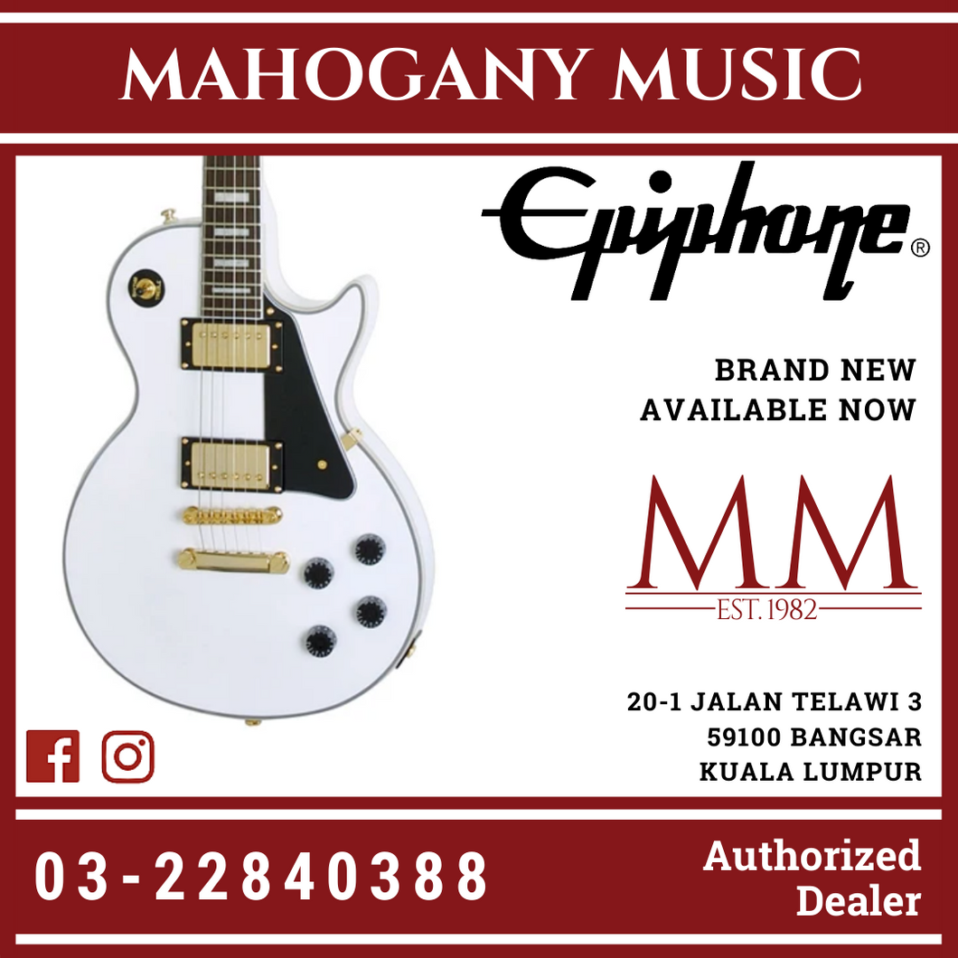 Epiphone Les Paul Custom Pro Electric Guitar, Rosewood Neck, Alpine White