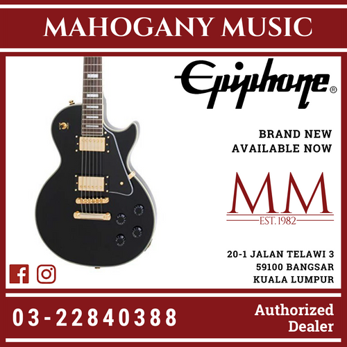 Epiphone Les Paul Custom Pro Electric Guitar, Rosewood Neck, Ebony