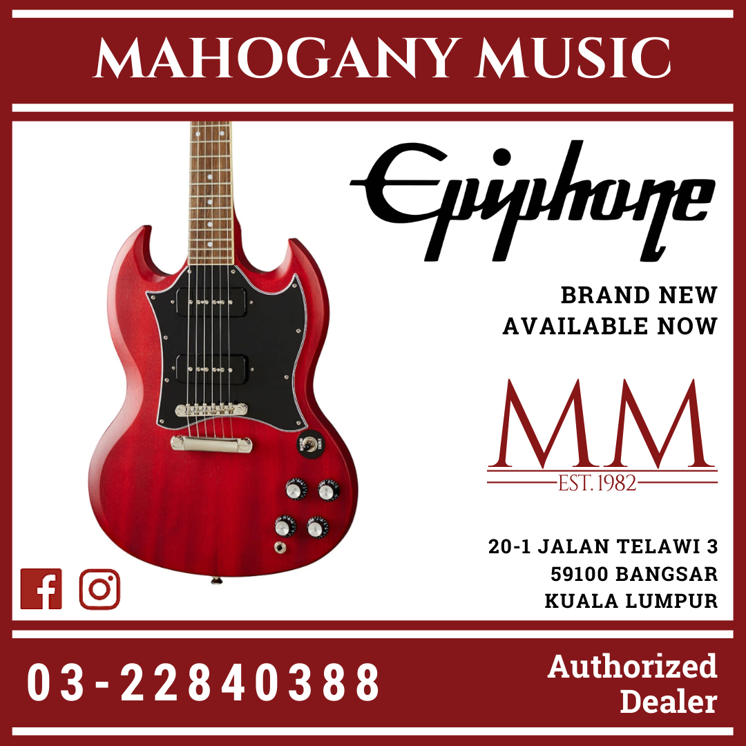 Epiphone SG Classic Worn P-90s Electric Guitar, Worn Cherry Epiphone SG Classic Worn P-90s Electric Guitar, Worn Cherry