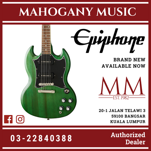 Epiphone SG Classic Worn P-90s Electric Guitar, Worn Inverness Green