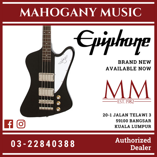 Epiphone Thunderbird Vintage Pro Electric Bass Guitar, Ebony