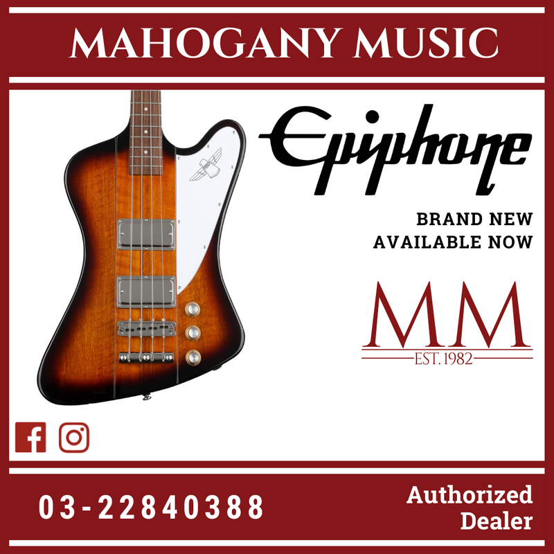 Epiphone Thunderbird Vintage Pro Electric Bass Guitar, Tobacco Sunburs –  Mahogany Music