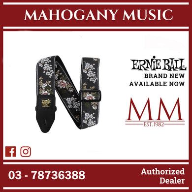 Ernie Ball 5362 Classic Jacquard Guitar Strap, White Blossom