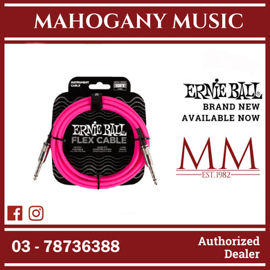 Ernie Ball EB6413 FLEX Instrument Cable 10 Ft, Pink