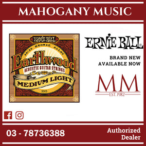 Ernie Ball P02003 Earthwood 80/20 Bronze Acoustic Guitar Strings, Medium Light, 12-54 Gauge