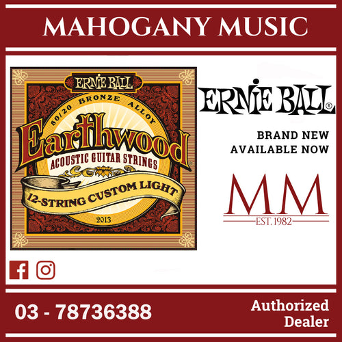 Ernie Ball P02013 Earthwood 80/20 Bronze 12-String Acoustic Guitar Strings, Custom Light, 10-48 Gauge