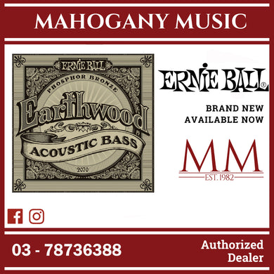 Ernie Ball P02070 Earthwood Phosphor Bronze Acoustic Bass Strings, 45-95 Gauge