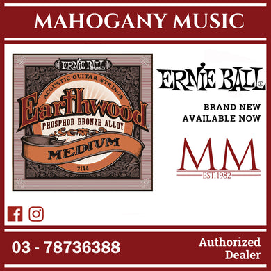 Ernie Ball P02144 Earthwood Phosophor Bronze Acoustic Guitar Strings, Medium, 13-56 Gauge