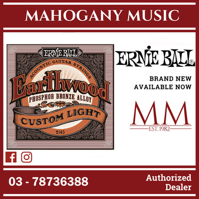 Ernie Ball P02145 Earthwood Phosphor Bronze Acoustic Guitar Strings, Custom Light, 11.5-54 Gauge