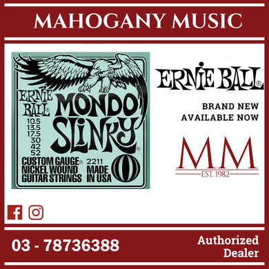 Ernie Ball P02211 Mondo Slinky Nickel Wound Electric Guitar Strings, 10.5-52 Gauge