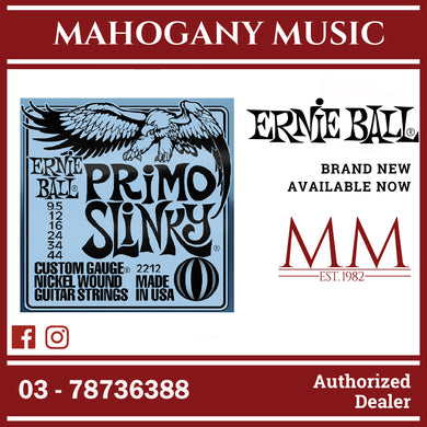 Ernie Ball P02212 Primo Slinky Nickel Wound Electric Guitar Strings, 9.5-44 Gauge