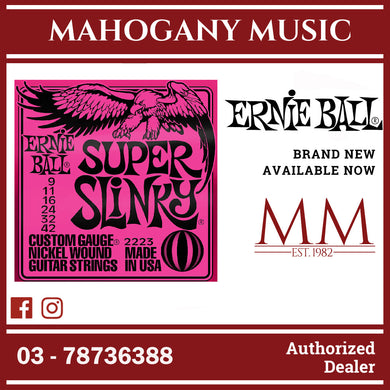 Ernie Ball P02223 Super Slinky Nickel Wound Electric Guitar Strings, 9-42 Gauge