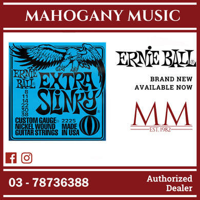 Ernie Ball P02225 Extra Slinky Nickel Wound Electric Guitar Strings, 8-38 Gauge