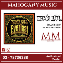 Ernie Ball P02556 Everlast Coated 80/20 Bronze Acoustic Guitar Strings, Medium Light, 12-54 Gauge