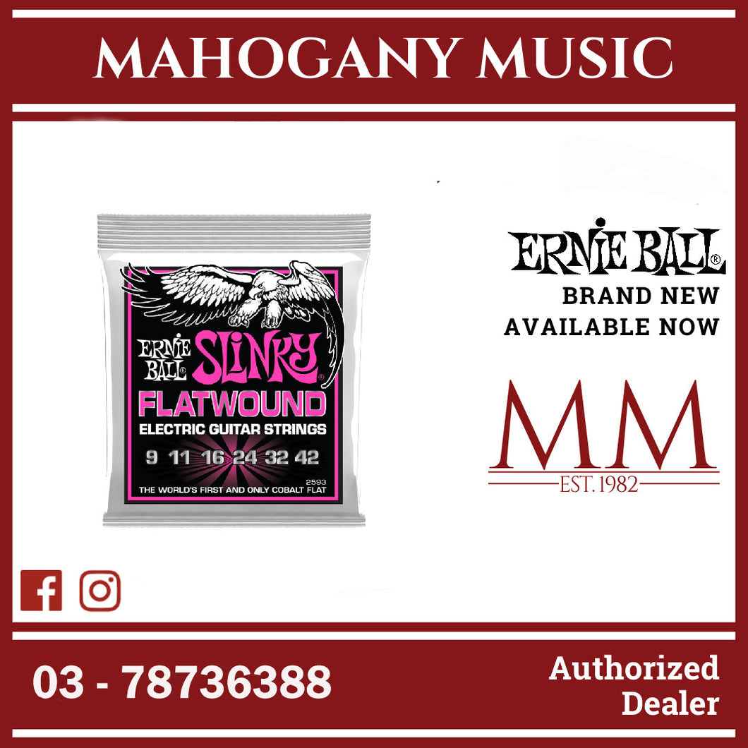 Ernie Ball P02593 Super Slinky Flatwound Electric Guitar Strings, 9-42 Gauge
