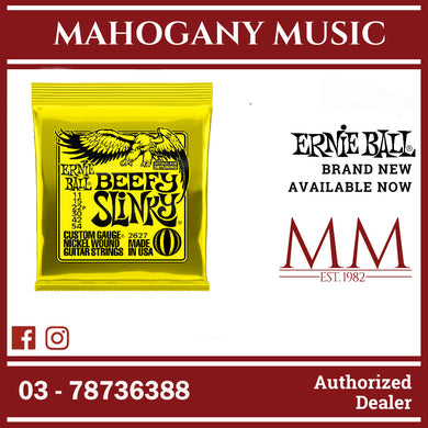 Ernie Ball P02627 Beefy Slinky Nickel Wound Electric Guitar Strings, 11-54 Gauge