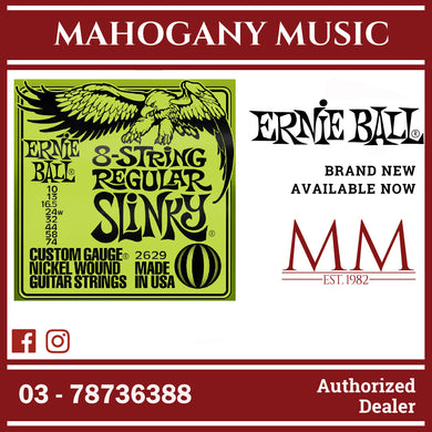 Ernie Ball P02629 Regular Slinky Nickel Wound 8-String Electric Guitar Strings, 10-74 Gauge