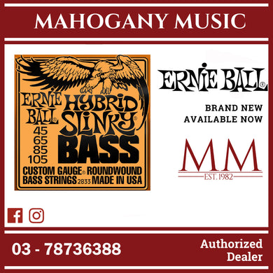 Ernie Ball P02833 Hybrid Slinky Nickel Wound Electric Bass Strings, 45-105 Gauge