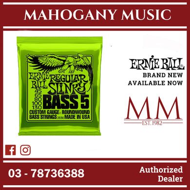Ernie Ball P02836 Regular Slinky Nickel Wound 5-String Electric Bass Strings, 45-130 Gauge