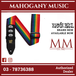 Ernie Ball P04188 Pickholder Polypro Guitar Strap, Rainbow