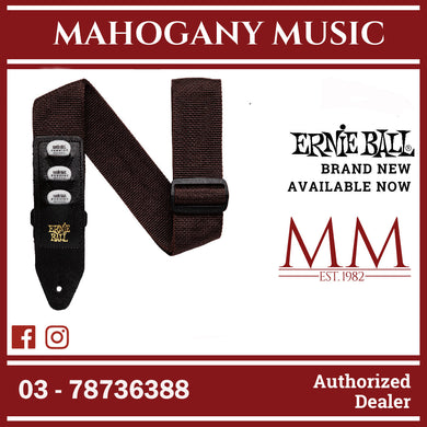 Ernie Ball P04250 Pickholder Polypro Guitar Strap, Brown