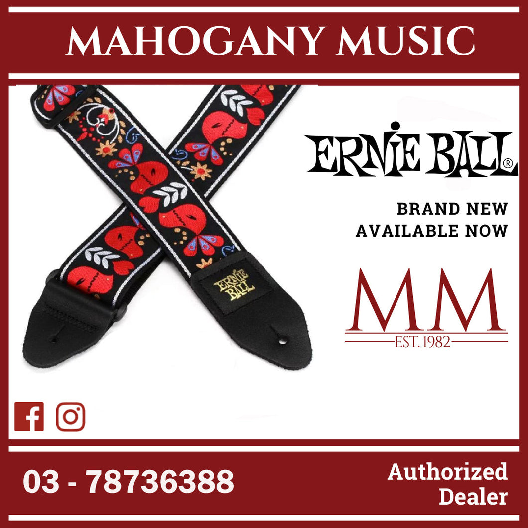 Ernie Ball P04667 Jacquard Guitar Strap, Redbird Rising