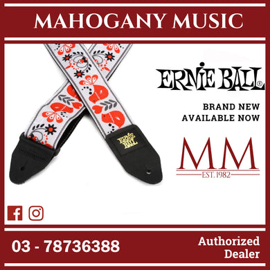 Ernie Ball P04689 Jacquard Guitar Strap, Red Bird Winter