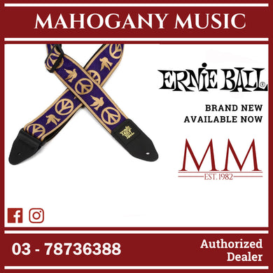 Ernie Ball P04699 Jacquard Guitar Strap, Navy Blue and Beige Peace Love Dove