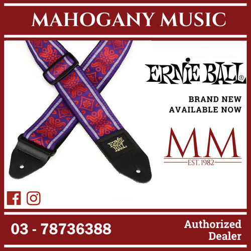 Ernie Ball P05330 Jacquard Guitar Strap, Royal Flush Red