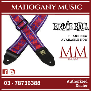Ernie Ball P05330 Jacquard Guitar Strap, Royal Flush Red