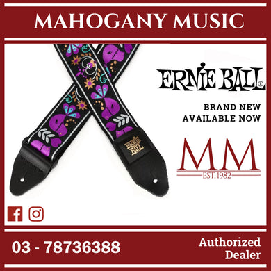 Ernie Ball P05331 Jacquard Guitar Strap, Purple Bird Lupin