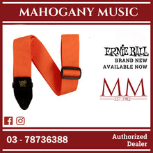 Ernie Ball P05353 Polypro Guitar Strap with Leather Ends, Orange and Black