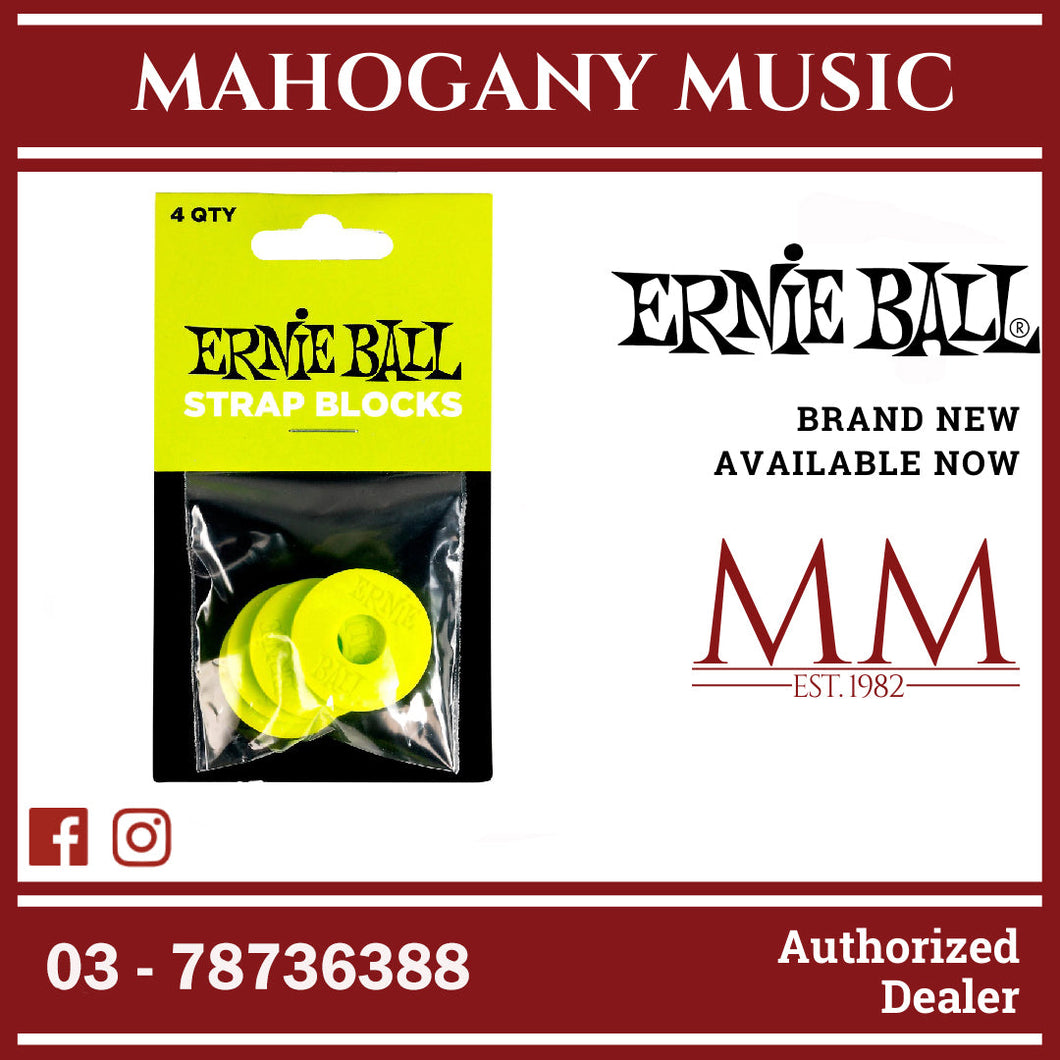 Ernie Ball P05622 Strap Blocks, Green, 4-Pack