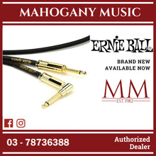 Ernie Ball P06086 Braided Straight to Right Angle Instrument Cable, Black, 18ft