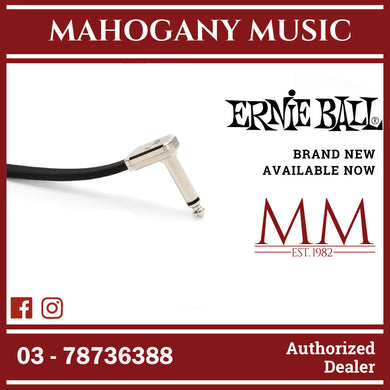 Ernie Ball P06227 Flat Ribbon Pedalboard Patch Cable, Right Angle to Right Angle, 12 inch