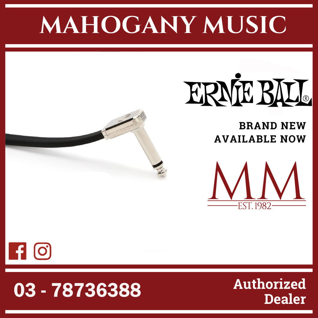 Ernie Ball P06227 Flat Ribbon Pedalboard Patch Cable, Right Angle to Right Angle, 12 inch