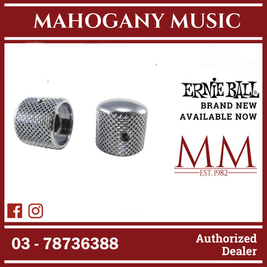 Ernie Ball P06354 Tele-Style Knobs Chrome Plated Brass, 2-Pack