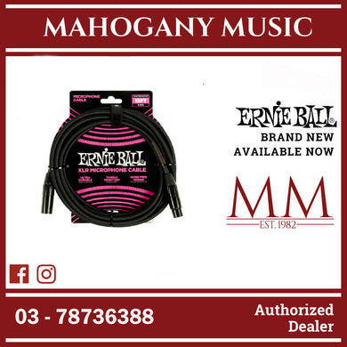 Ernie Ball P06391 Braided XLRM-XLRF Microphone Cable, 15′, Black
