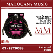Ernie Ball P06392 Braided XLRM-XLRF Microphone Cable, 20′, Black