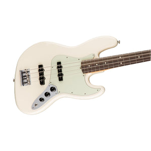 Fender American Professional Jazz Bass Guitar, Rosewood FB, Olympic White