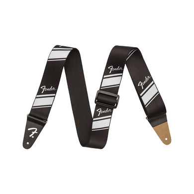 Fender Nylon Competition Stripe 2inch Guitar Strap, Silver