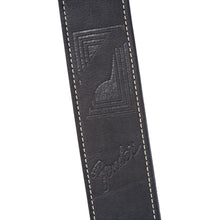 Fender Monogrammed Leather Guitar Strap, Black