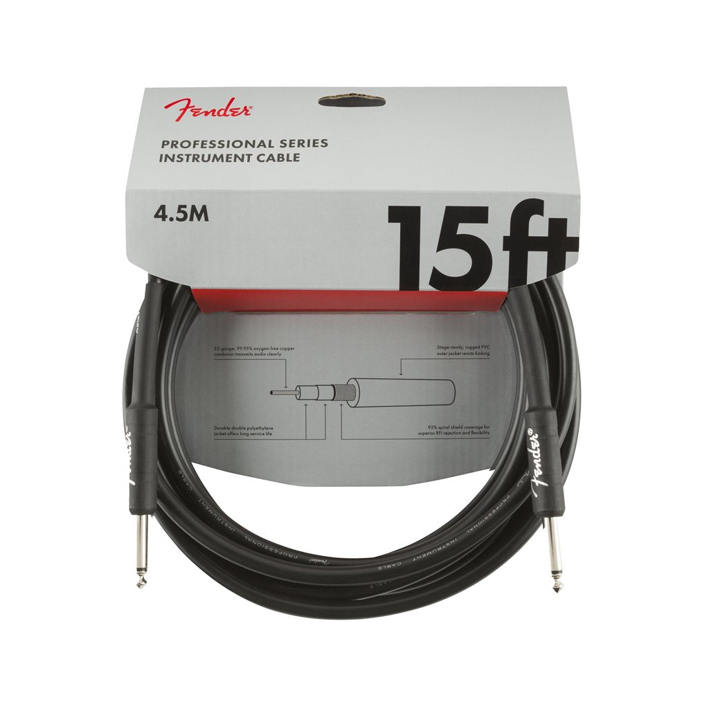 Fender Professional Series Instrument Cable, 15ft, Black