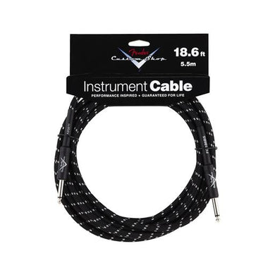 Fender Custom Shop Performance Series 18.6ft Instrument Cable, Black Tweed